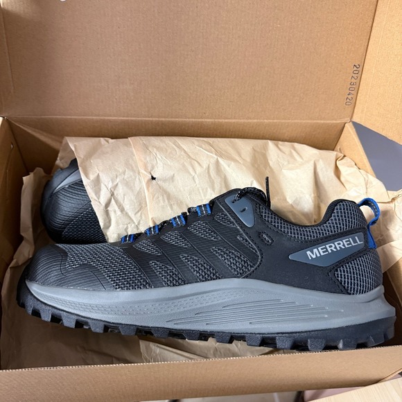 Merrell NEW Moab Nova 3 Safety carbon Toe Work Shoes Black Blue Mens Size 8.5 M - Picture 4 of 6